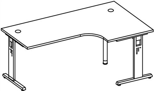 Schreibtisch Bela H650-850xB2000xT1200mm - 1 ST 