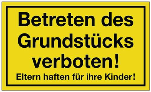 Hinweiszeichen Grundstück - 10 ST 