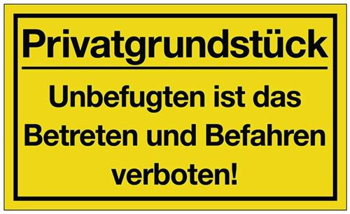 Hinweiszeichen Privatgrundstück - 10 ST 