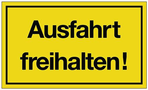 Hinweiszeichen Ausfahrt freihalten! - 10 ST 