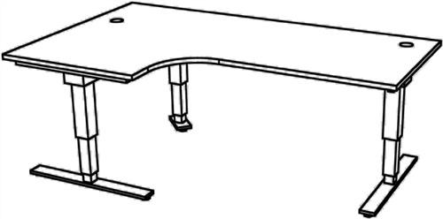 Schreibtisch Teda H635-1285xB2000xT1200mm - 1 ST 