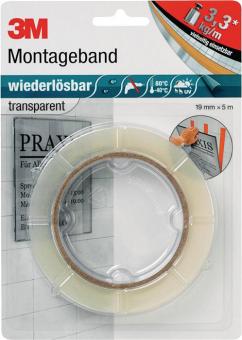 Montageband transp.L.5m B.19mm - 28,5 M / 10 ST 