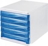 Schubladenbox 5 Schubl.weiß/blautransparent - 1 ST 