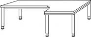 Schreibtisch Sero H685-810xB2000xT1200mm - 1 ST 