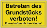 Hinweiszeichen Grundstück - 10 ST 