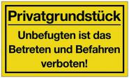Hinweiszeichen Privatgrundstück - 10 ST 