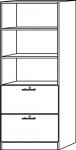 Schrank H2004xB800xT420mm Nussb./silber - 1 ST 