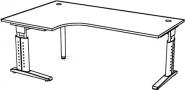 Schreibtisch Teda H680-860xB2000xT1200mm - 1 ST 